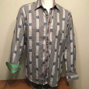 Men’s Robert Graham Shirt Sz L Cool Details